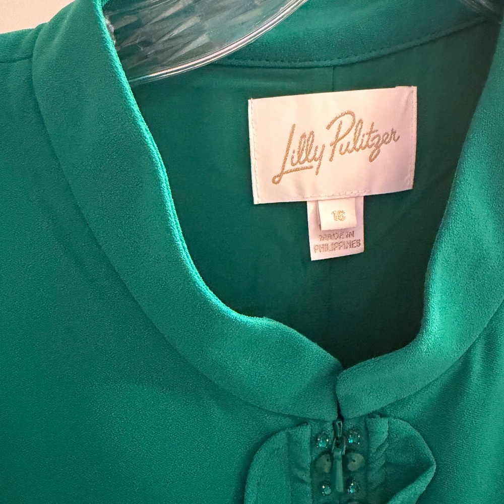 Lilly Pulitzer Adalee Shift Dress - Emerald Green - Size 16 - NWOT - Picture 6 of 6
